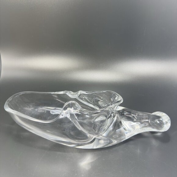 1950s Heisey Glass Clear Elf Shoe Cornucopia Heavy Manganese 365nm Green UV Glow - Picture 15 of 16